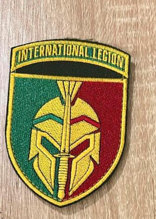 Set 2 patches First International Legion Defense of Ukraine Military Badge Hook