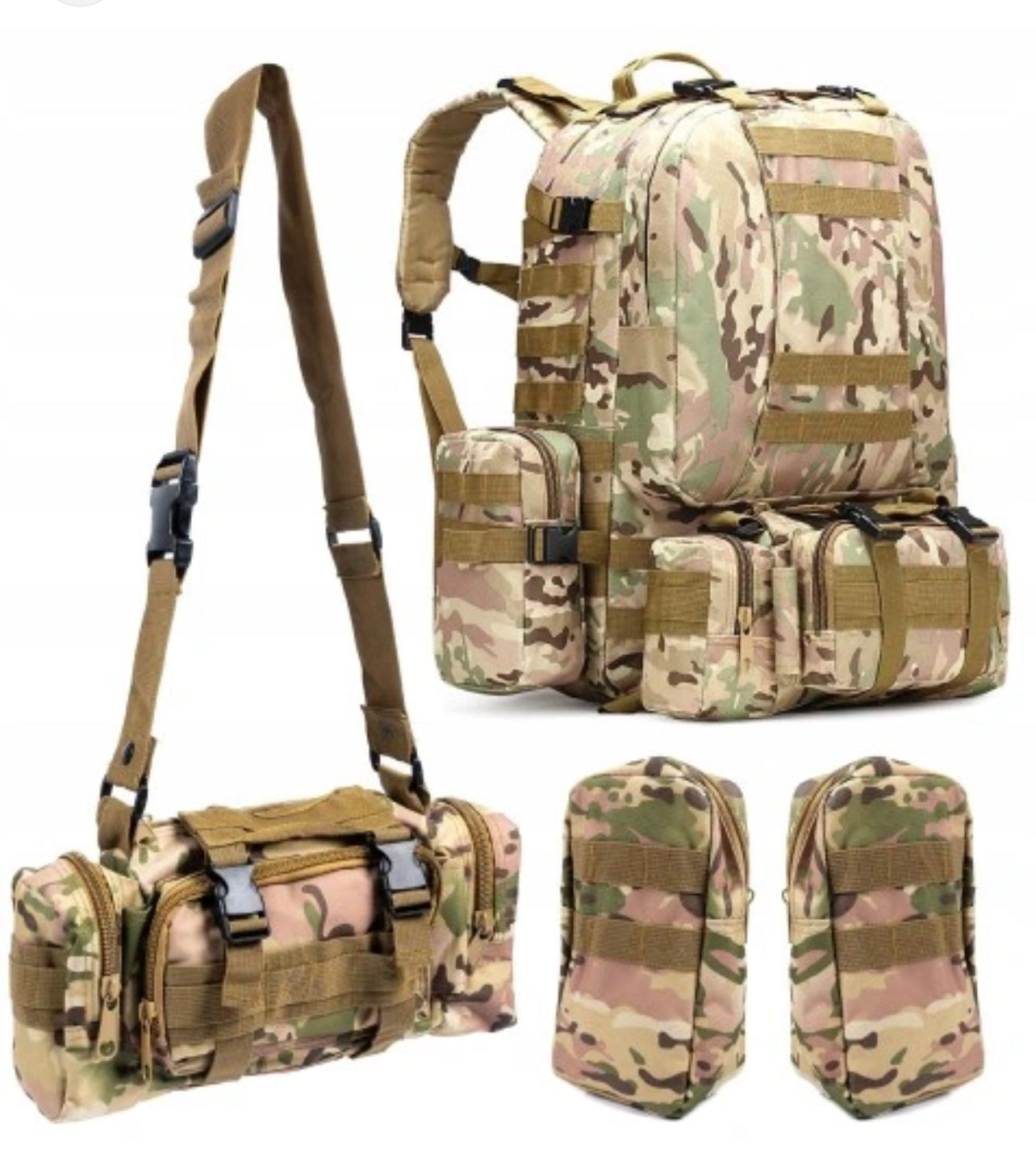 Militaire Rugzak van Power4Ukraine β 55L β Waterdicht β Camo β Met MOLLE-systeem