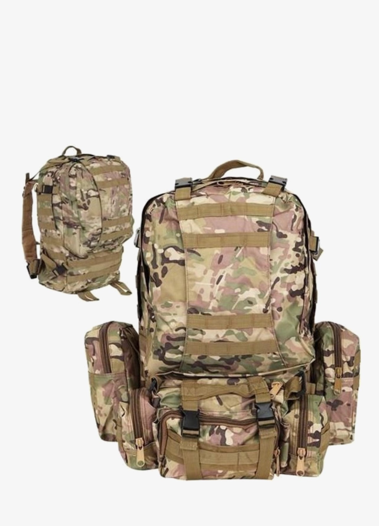 Militaire Rugzak van Power4Ukraine β 55L β Waterdicht β Camo β Met MOLLE-systeem