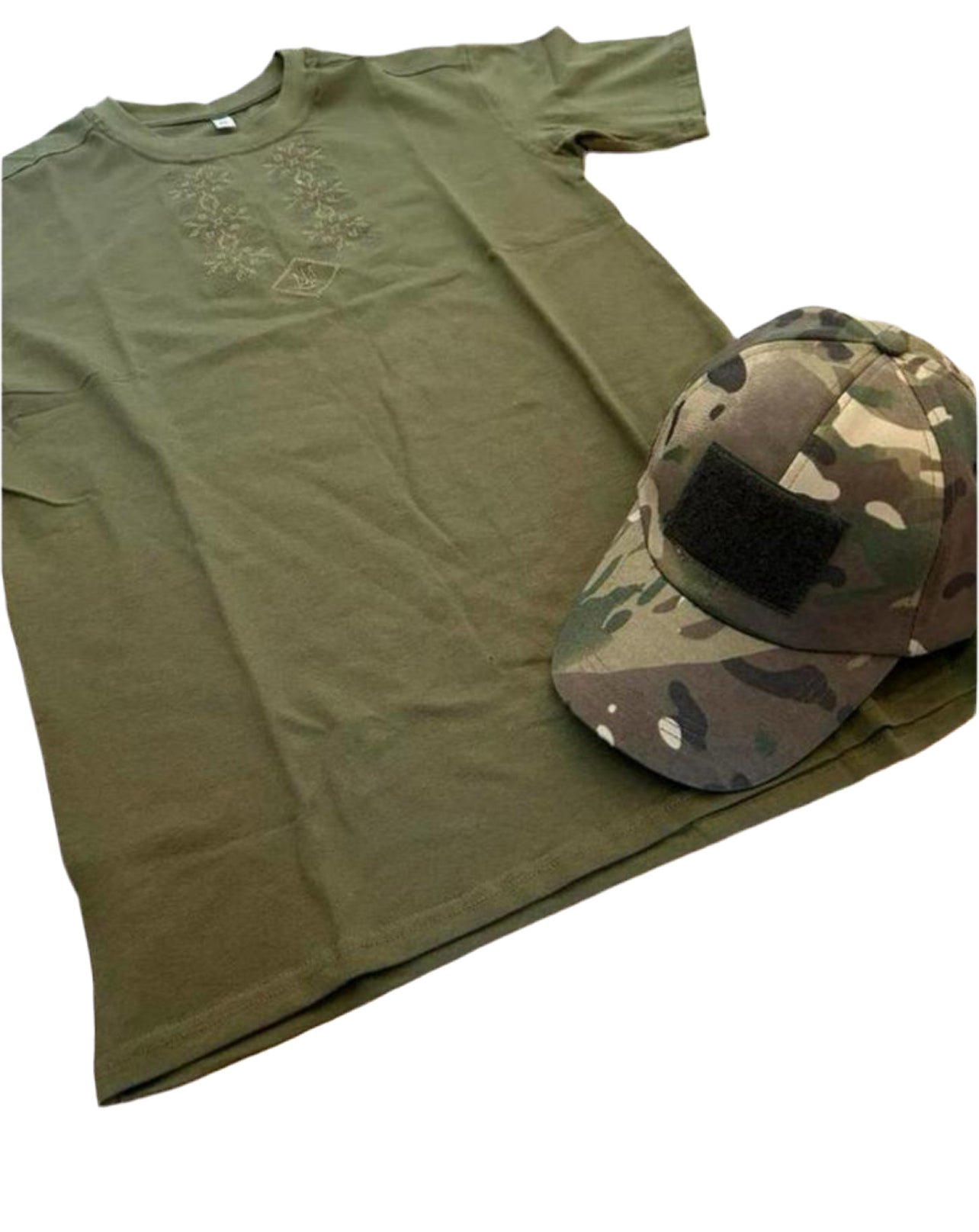 Militairgroene pet met Tryzub borduursel