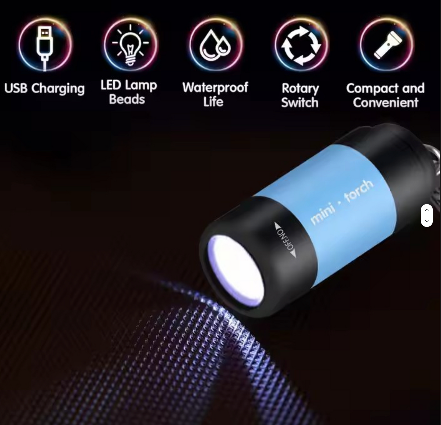 Draagbare mini UV-zaklamp sleutelhanger – USB oplaadbaar, ABS LED